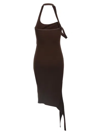 Courrèges Knit Dress In Brown