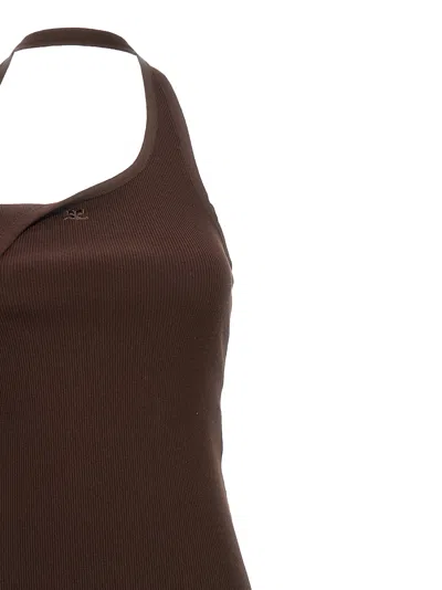 Courrèges Knit Dress In Brown
