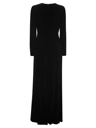 Shop Max Mara Studio Baia Long Dress In Shaved Velvet