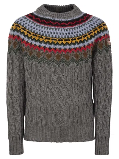 Moncler Cable Knit Jacquard Sweater