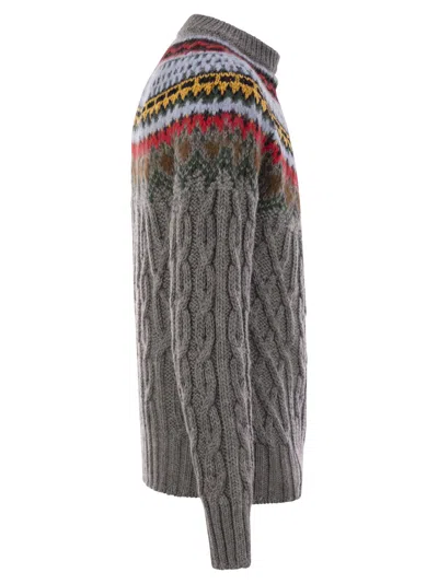Moncler Cable Knit Jacquard Sweater