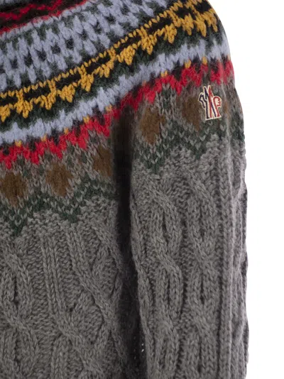 Moncler Cable Knit Jacquard Sweater