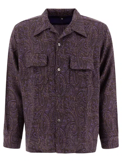 Needles Paisley Wool Shirt In Purple