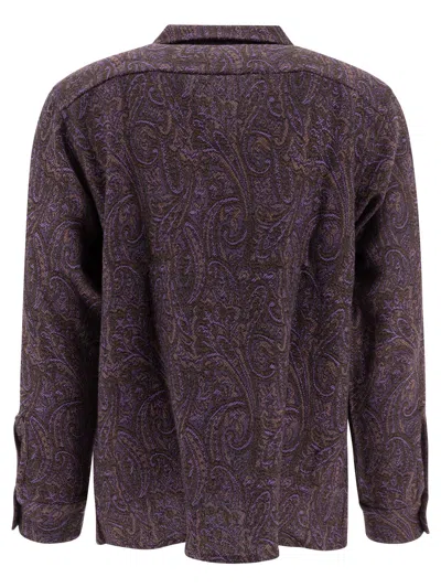 Needles Paisley Wool Shirt In Purple