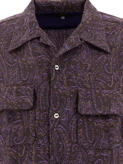Needles Paisley Wool Shirt In Purple