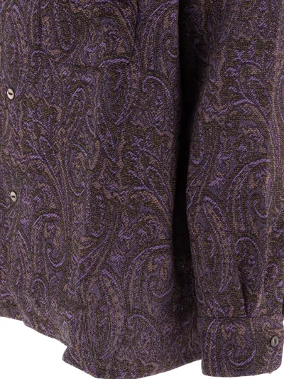 Needles Paisley Wool Shirt In Purple