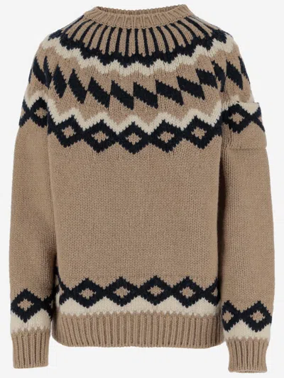 Shop N°21 Fair Isle Wool Sweater With Geometric Pattern