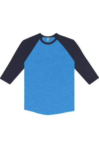 Los Angeles Apparel Usa-made Three Quarter Sleeve Raglan Baseball T-shirt In Multi