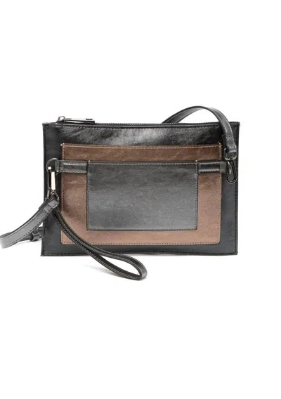 Sondra Roberts Squared Convertible Wristlet In Metallic In Brown