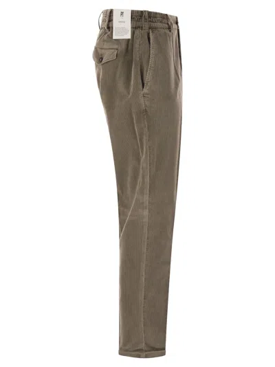 Pt Torino Lyocell Blend Pleated Trousers With Elastic Waist