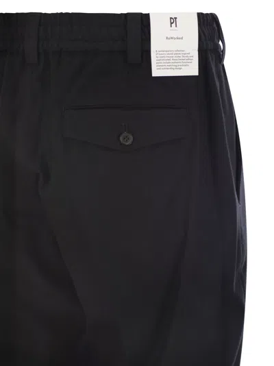 Pt Torino Blue Virgin Wool And Cashmere Trouser In Blue