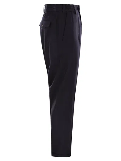 Pt Torino Blue Virgin Wool And Cashmere Trouser In Blue