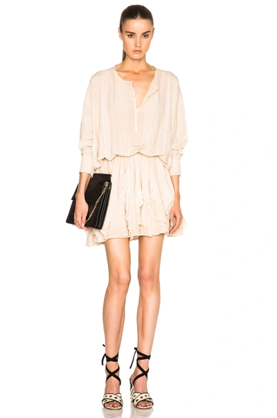 Shop Faith Connexion Silk Lace Dress In Neutrals, Pink. In Nude