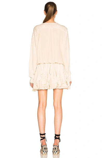 Shop Faith Connexion Silk Lace Dress In Neutrals, Pink. In Nude