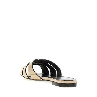 Saint Laurent Tribute Woven Flat Slide Sandals