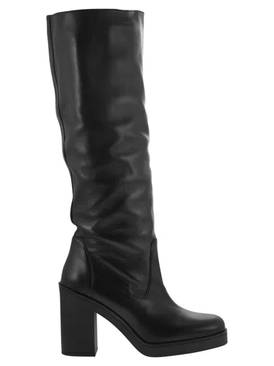 Stuart Weitzman Leather Boots With Durable Outsole