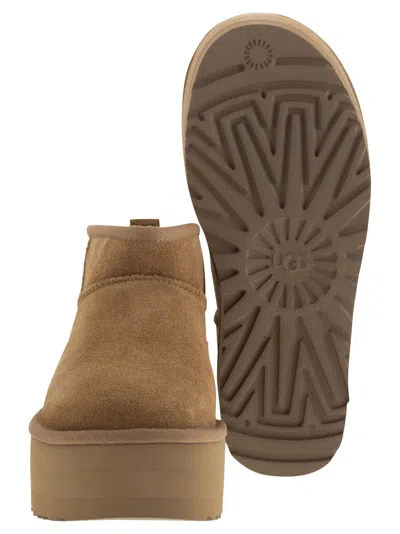 Ugg Classic Ultra Mini Platform Ankle Boots In Chestnut