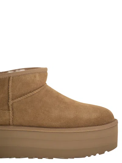 Ugg Classic Ultra Mini Platform Ankle Boots In Chestnut