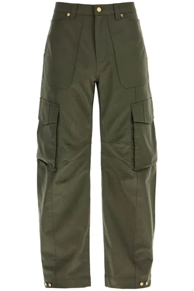 Golden Goose Twill Cargo Pants In Italian In Green