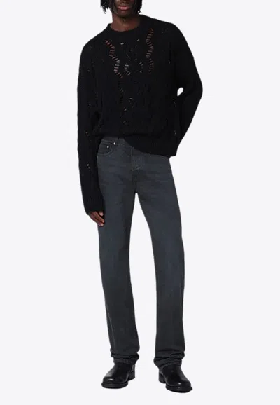 Our Legacy Cable Sonar Wool Sweater In Black