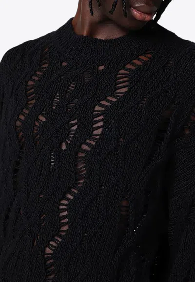 Our Legacy Cable Sonar Wool Sweater In Black