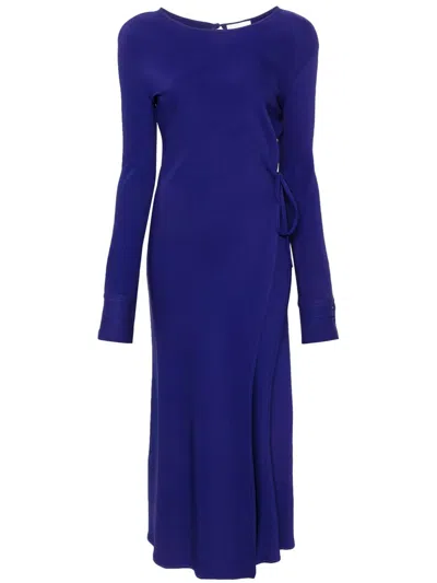 Forte Forte Forte_forte Stretch Cady Crepe Wrapover Dress In Blue