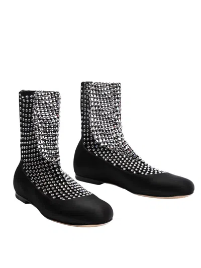 René Caovilla Rene Caovilla Galaxia 10 Ballerinas With Rhinestones In Black