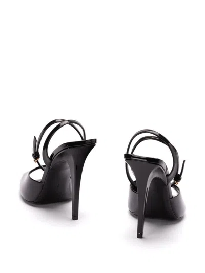 Shop Saint Laurent La Scandale Sandals In Patent Leather Shoes In Black