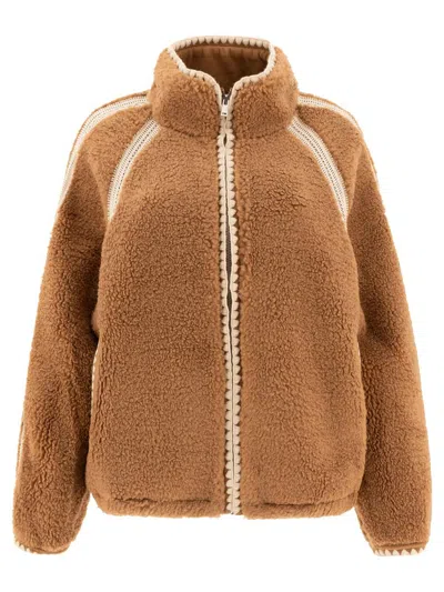 Shop Ugg W Nikia Crochet Fluff Jacket Clothing In Brown