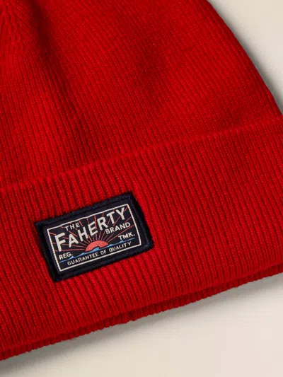 Faherty Logo Beanie In Red