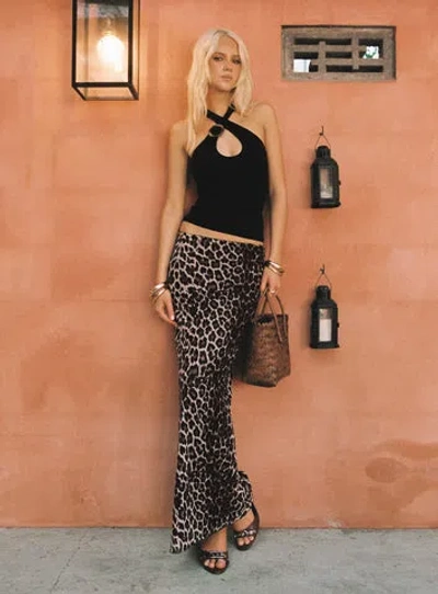 Princess Polly Lower Impact Ergo Maxi Skirt In Leopard
