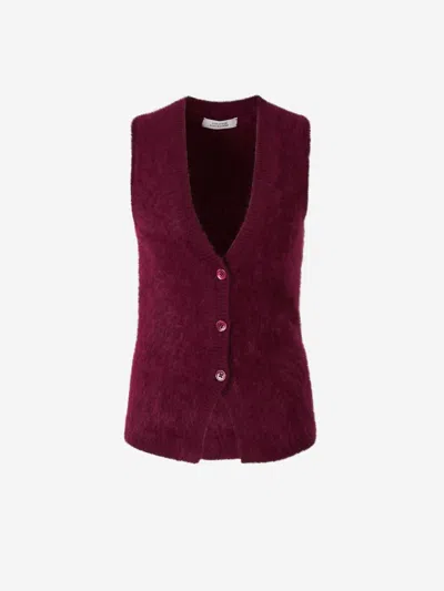 Shop Dorothee Schumacher V-neck Cashmere Vest In Red