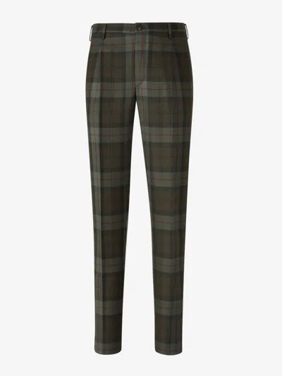 Shop Incotex Checkered Pattern Trousers In Checkered Motif