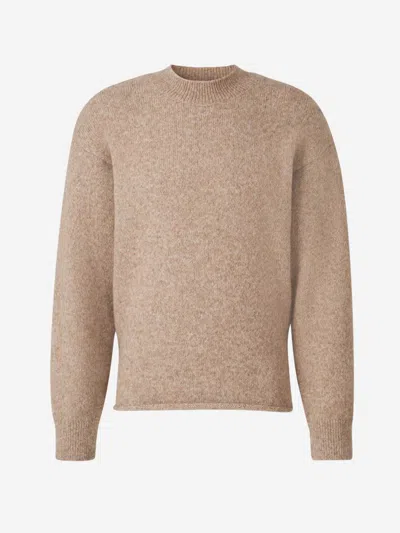 Shop Jacquemus Jersey La Maille In Brushed Alpaca Knit