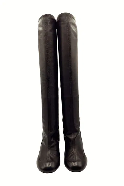 Lemaire Brown Leather Glove Boots In Brown