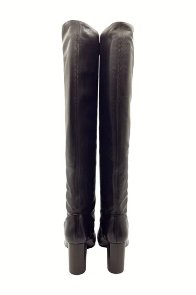 Lemaire Brown Leather Glove Boots In Brown