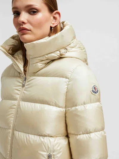 Moncler Short Quilted Down Jacket With Hood Drawstring In Adjustable Hood