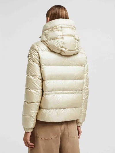 Moncler Short Quilted Down Jacket With Hood Drawstring In Adjustable Hood