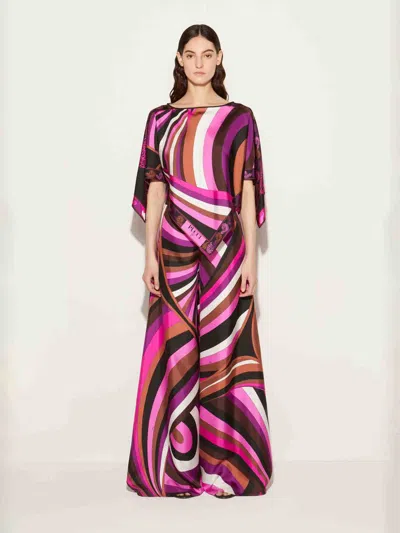 Pucci Abstract-print Silk Trousers In Iride Motif