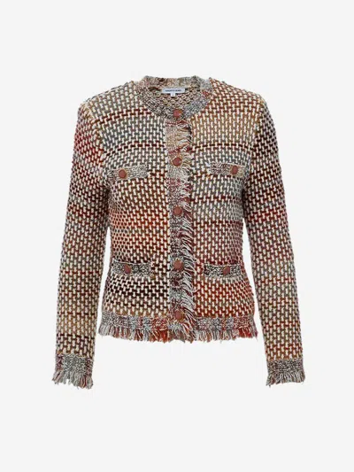 Shop Veronica Beard Wool Knitted Jacket In Multicolor