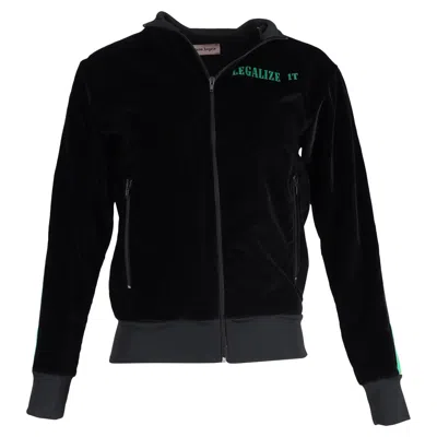 Palm Angels Bomber In Black Velvet In Black