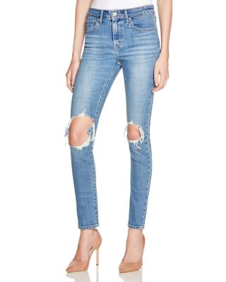 levi's 721 ripped high rise skinny