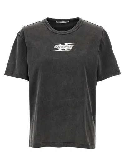Alexander Wang Blade Logo-embossed Tee In Cotton In Grey
