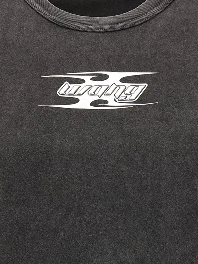 Alexander Wang Blade Logo-embossed Tee In Cotton In Grey