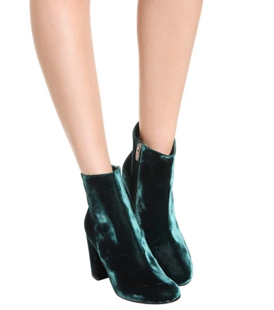 Shop Gianvito Rossi Rolling 85 Velvet Ankle Boots In Hueter