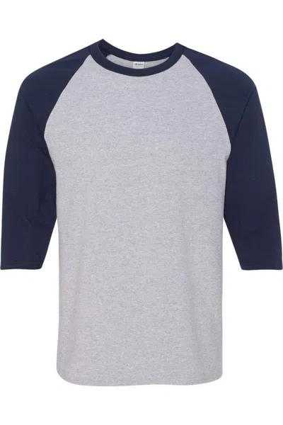 Gildan Heavy Cotton Raglan Three-quarter Sleeve T-shirt In Multi