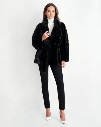 Gorski Mink Jacket With Belt In Black