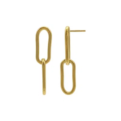 Adornia Tarnish Resistant 14k Gold Plated Paper Clip Chain Drop Earrings In Gold
