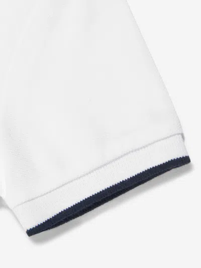 Hugo Boss Boss Boys White Cotton Polo Shirt In White