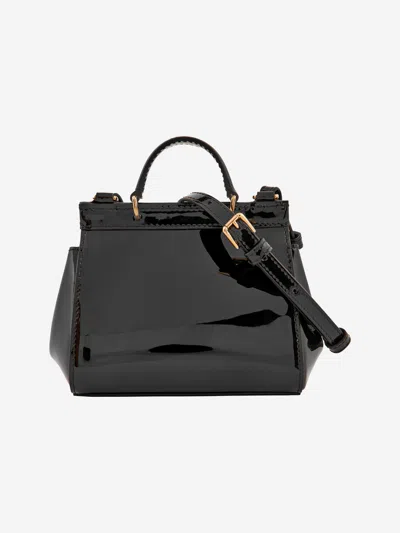 Dolce & Gabbana Girls Patent Leather Handbag In Black
